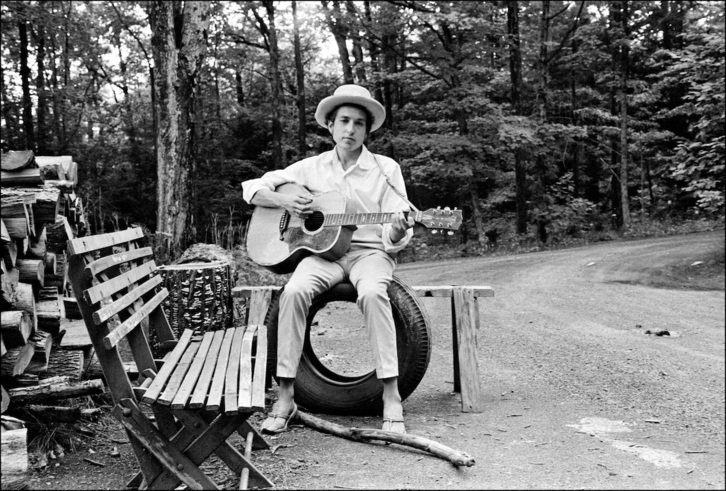Bob Dylan, en su visita a Woodstock en 1968.