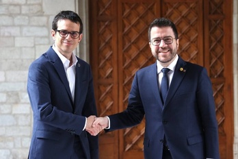 Otxandiano, con el president Aragonès en Barcelona. Ahora se reunirá también con O’Neill.
