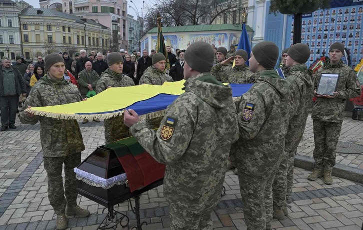 Funeral de un soldado Ucraniano abatido esta semana.