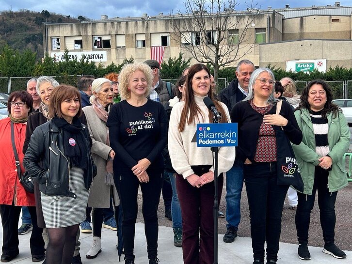 Acto de Elkarrekin Podemos, este domingo en Basarui.