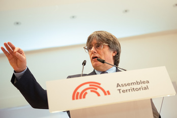 Carles Puigdemont, durante la reciente constitución de la Asamblea Territorial del Consell de la República.