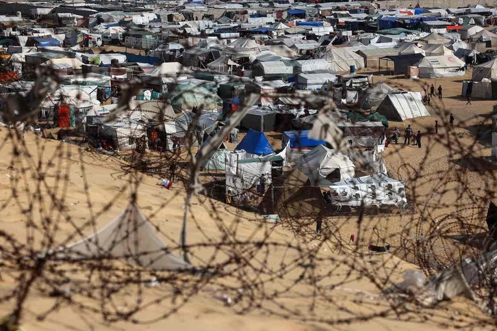 Un campamento para desplazados en Rafah, al sur de la Franja de Gaza.