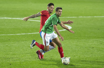 Ander Guevara, en el último partido de la Euskal Selekzioa, repite convocatoria. 