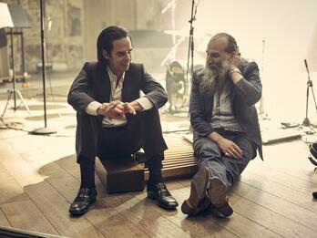 Nick Cave y Warren Ellis, durante el rodaje de su documental. 