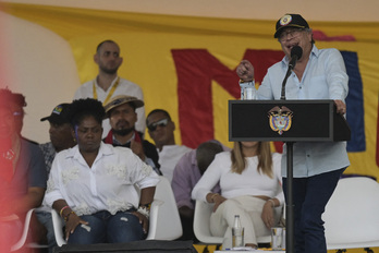 El presidente colombiano, Gustavo Petro, junto a la vicepresidenta Francia Márquez, en un acto político en Cali.