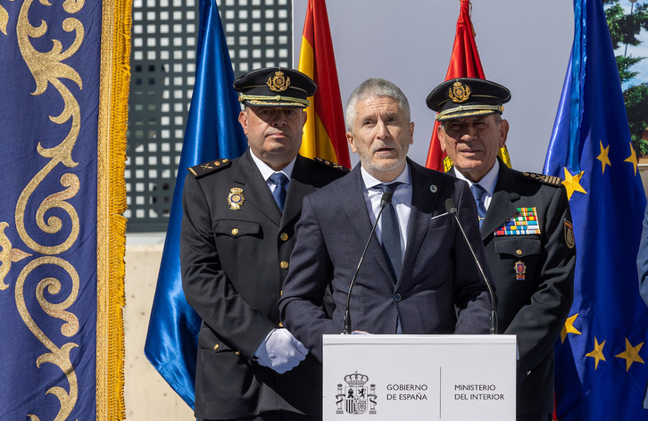 El ministro Marlaska, en una imagen de archivo en un acto de la Policía española.