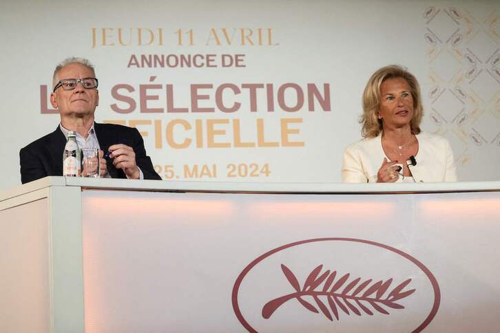 Los representantes del fetival de Cannes Thierry Fremaux e Iris Knobloch.