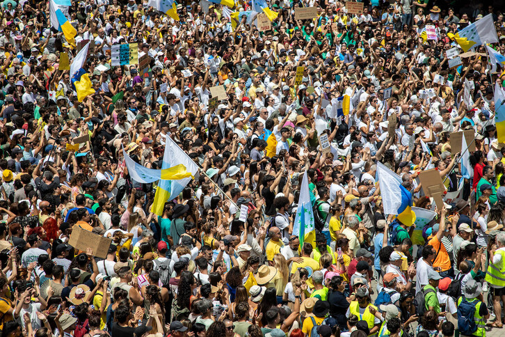 La manifestación en Las Palmas de Gran Canaria ha sido de las más multitudinarias.