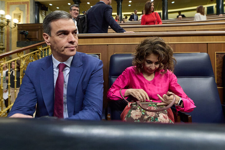 Sánchez, en la sesión de control al Gobierno de este miércoles en el Congreso. 