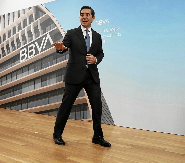 Carlos Torres, presidente del BBVA, en la presentación de resultados en marzo pasado.