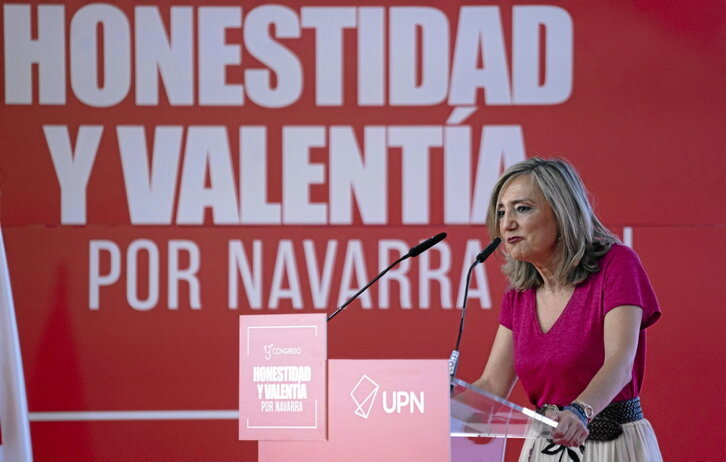Cristina Ibarrola, en el Congreso de UPN del pasado 28 de abril, cuando fue elegida presidenta de la formación.