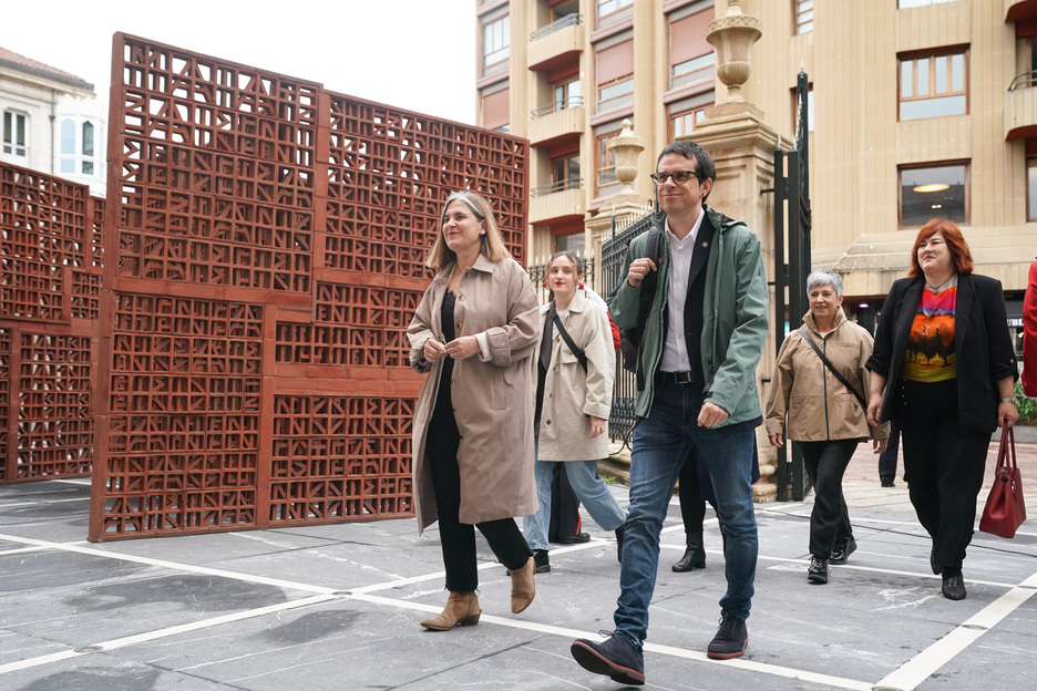 Representantes de EH Bildu, a su llegada a la Cámara.