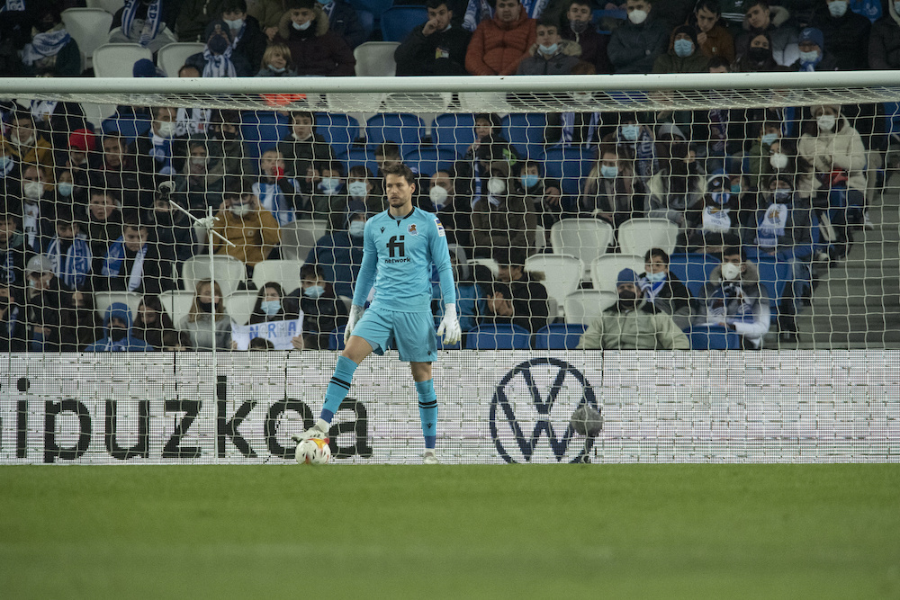 Remiro tiene opciones de ganar el Trofeo Zamora si no encaja en la &uacute;ltima jornada. (Gorka RUBIO / FOKU)