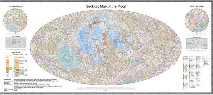 Txinako Zientzien Akademiaren Ilargiaren mapa geologikoa.