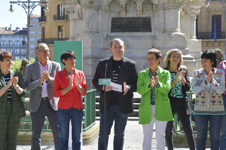 Pernando Barrena en el acto celebrado este viernes en Iruñea.