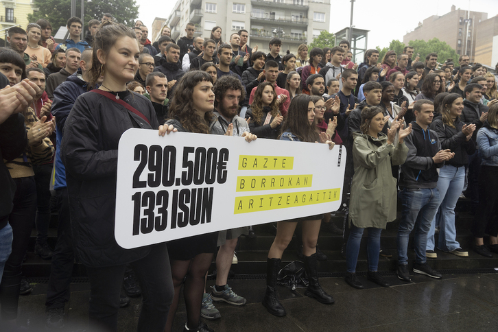 Acto de Ernai en Bilbo, el pasado jueves.