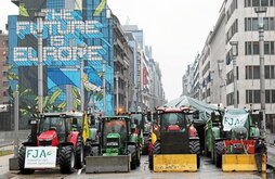 Organizaciones de agricultores protestan en Bruselas en febrero de este año.