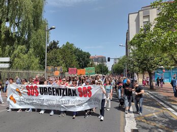 Manifestación celebrada este mediodía en Gasteiz.