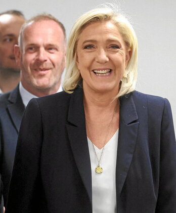 Marine Le Pen, Rassemblement Nationaleko buruzagia, atzo.