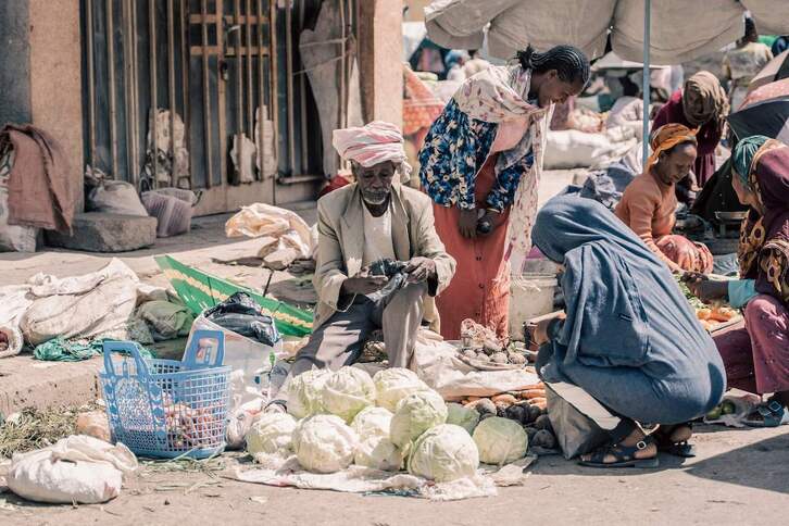 Mercado en una localidad de Etiopía, un país castigado por la guerra civil.