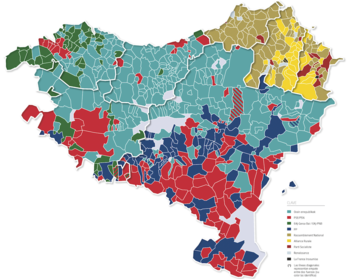 El mapa de Euskal Herria ha quedado así tras las elecciones del 9J.