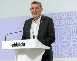 Arnaldo Otegi, tras la reunión de la Mesa Política de EH Bildu para analizar el 9J.