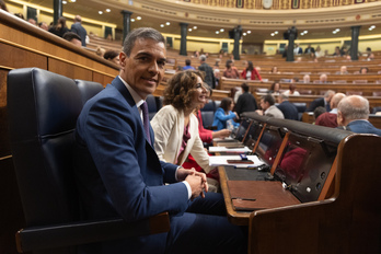 Pedro Sánchez, este miércoles, en el Congreso.