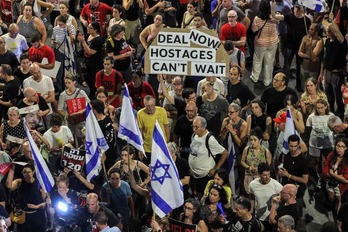 Manifestación esta tarde en Tel Aviv contra el Gobierno de Netanyahu.