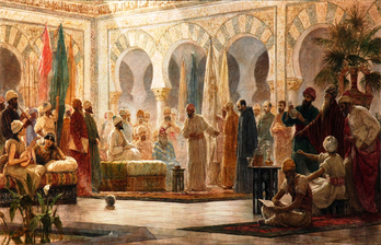 Cuadro de Dionisio Baixeras que recrea la corte de Abd al-Rhamn III.