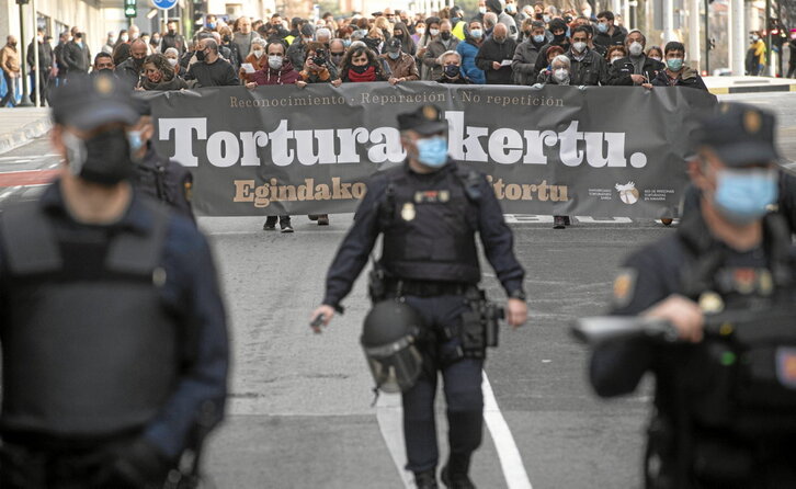 Movilización anterior en Iruñea reclamando que se investiguen las torturas.