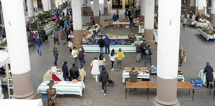 Vista general del mercado de Ordizia, en una fotografía tomada un miércoles cualquiera de este año.
