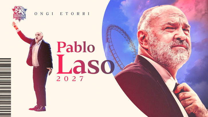 Pablo Laso ha firmado con el equipo gasteiztarra para las próximas tres temporadas.