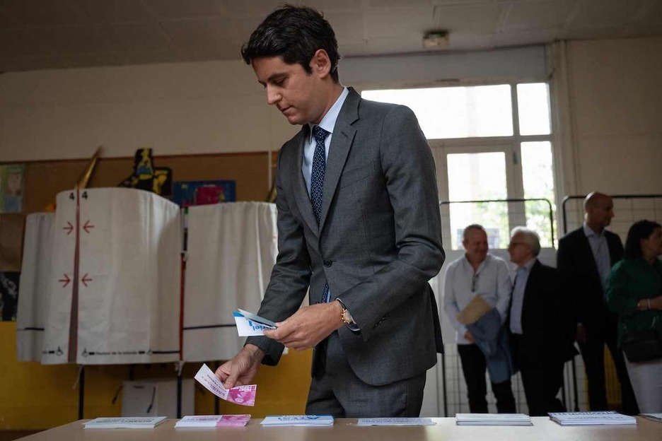 Gabriel Attal, actual primer ministro, ha votado en Vanves.