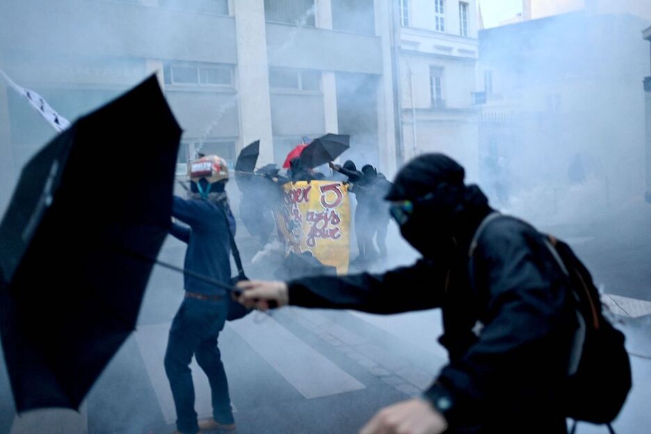 Ke-poteak manifestarien aurka Nantesen.