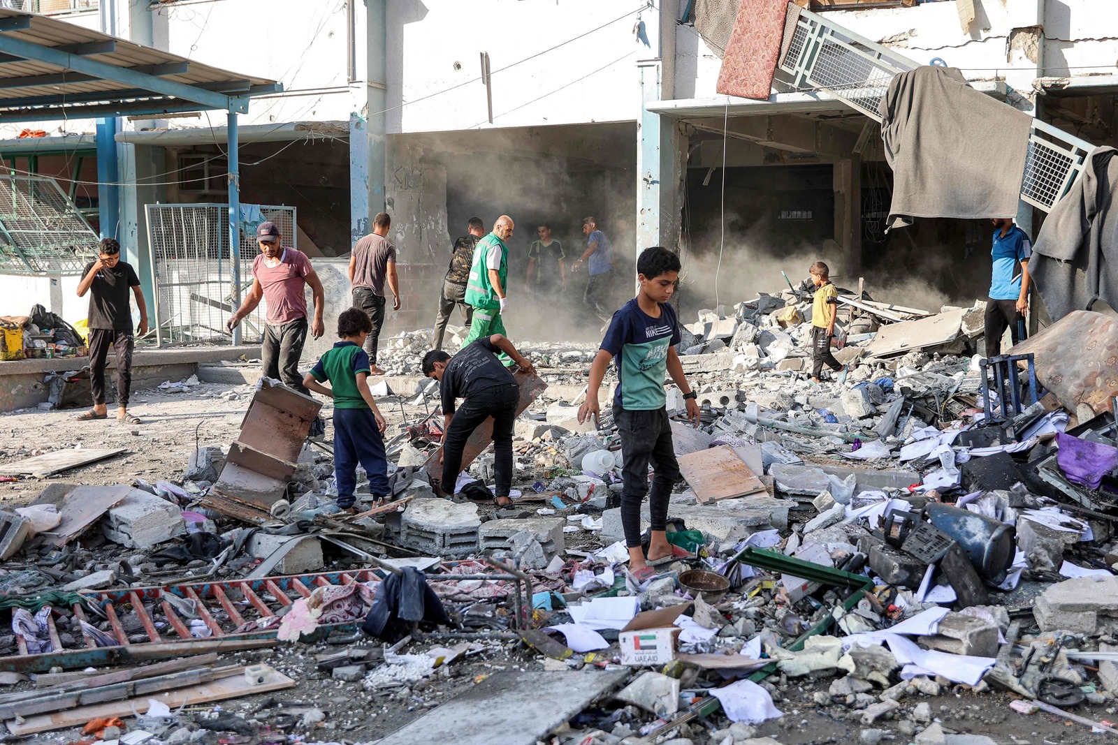 Saioa hau zuzenean emititu zenean, ia 40.000 ziren Gazatarren aurkako genozidioan hildakoak. AFP Omar Al-Qattaa