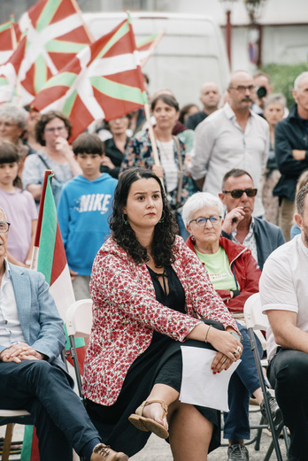 Fronte Herritar Berriaren ekitaldia Ziburuan. Irudian, Marie Heguy.