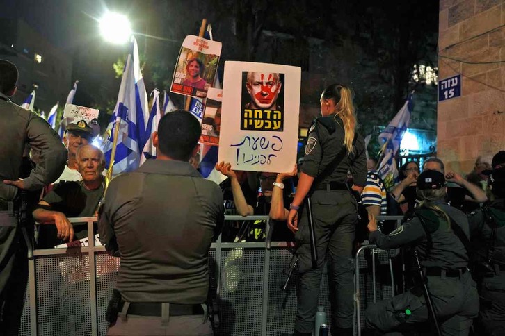 Protesta en Jerusalén contra Netanyahu, la pasada semana.