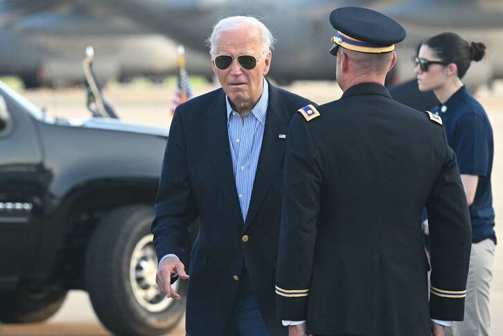Imagen del presidente de EEUU, Joe Biden, el viernes en una base aérea de Delaware.