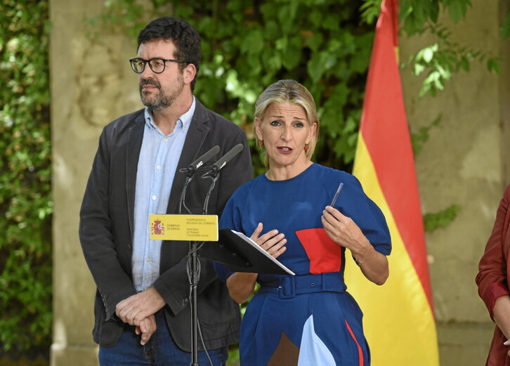 Joaquín Pérez Rey y Yolanda Díaz, en una comparecencia anterior.