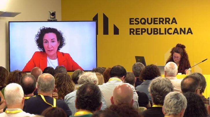Marta Rovira, en una intervención telemática en el reciente Consell Nacional de ERC. 