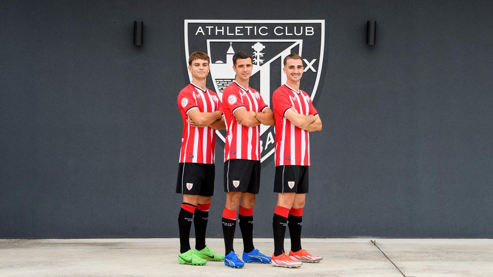 Lete, Azkune y Eneko Aguilar, tres de las incorporaciones del filial rojiblanco. (@AthleticClub)