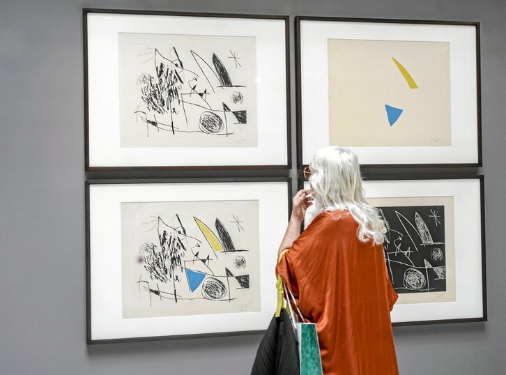 Piezas de «Mallorca», de Miró, quien  buscaba mostrar los estados del proceso de grabado.
