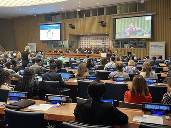 María Chivite ha intervenido en el  Foro Político de Alto Nivel sobre el Desarrollo Sostenible de la ONU, en Nueva York.