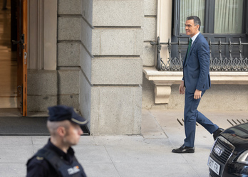 Pedro Sánchez llega al Congreso de los Diputados, en Madrid.