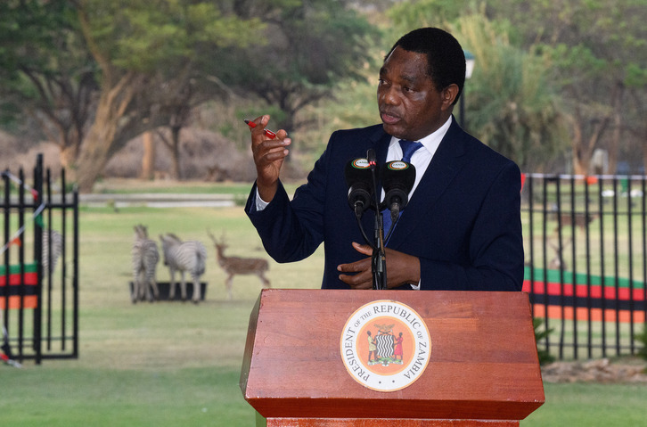 El presidente de Zambia Hakainde Hichilema 