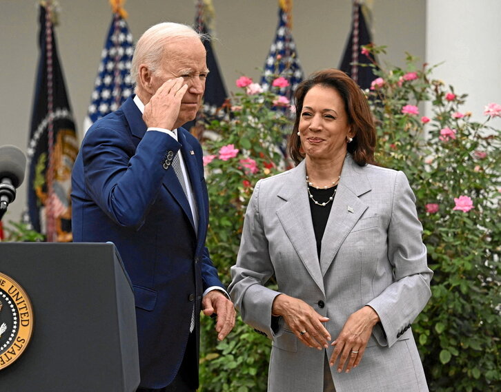 Joe Biden eta Kamala Harris, Etxe Zurian, 2023ko irailaren 21eko argazki batean.
