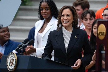 Kamala Harris, en su intervención en Washington.