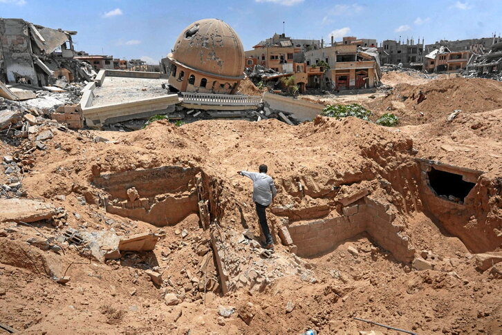 Estado en el que ha quedado el pueblo de Bani Suhayla, al este de Jan Yunis, tras el asalto israelí.