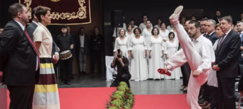 María Chivite durante el acto de toma de posesión del cargo.