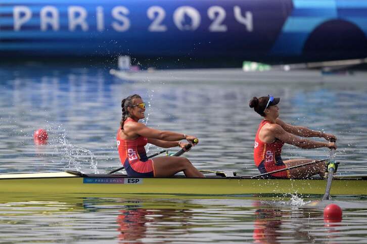 Esther Briz y Aina Cid, en la final B de este viernes.